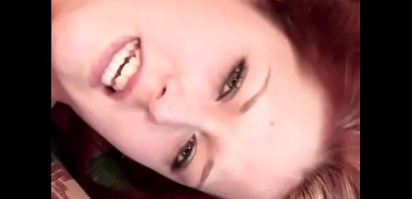  Redhead young babe Tracie Trixxx bends over to take it from the back door